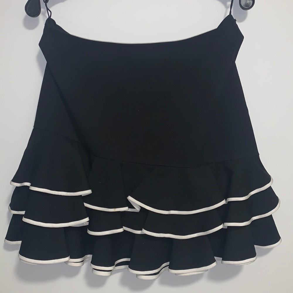 Jonathan Simkhai Black Ruffle Mini Skirt (size 6)